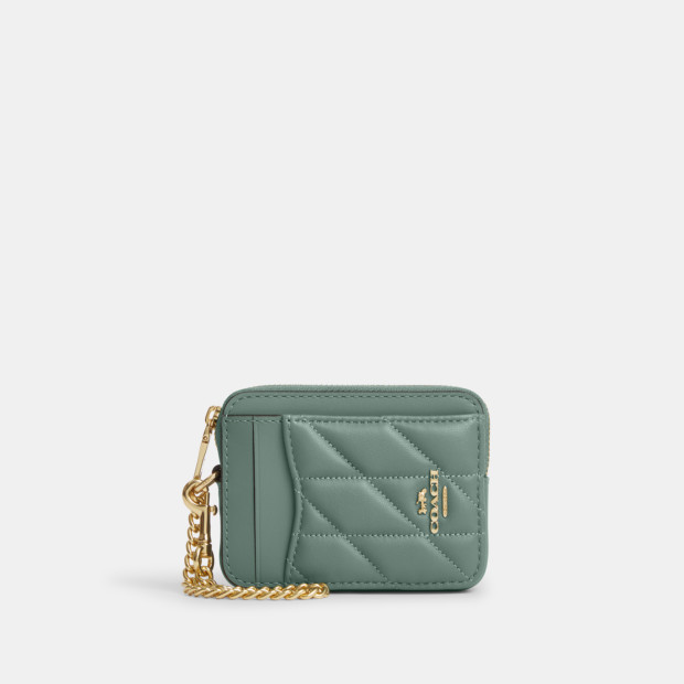 Zip Card Case in Sage