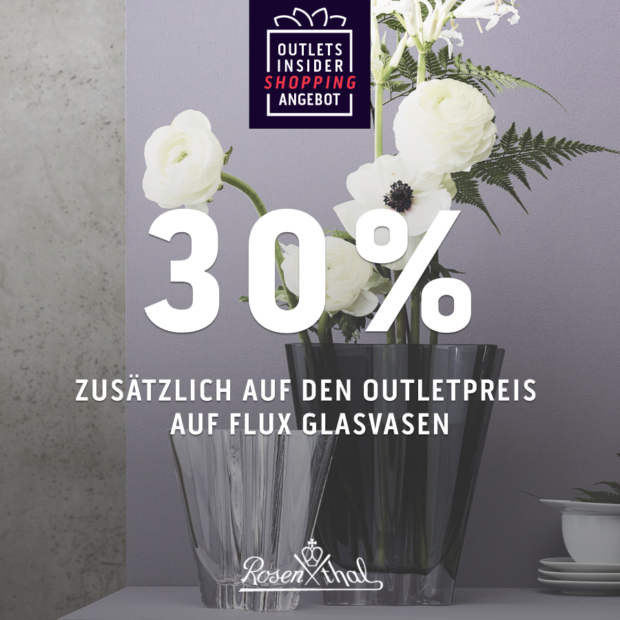 Rosenthal 30% zusätzlich auf Flux Glasvasen - OIS