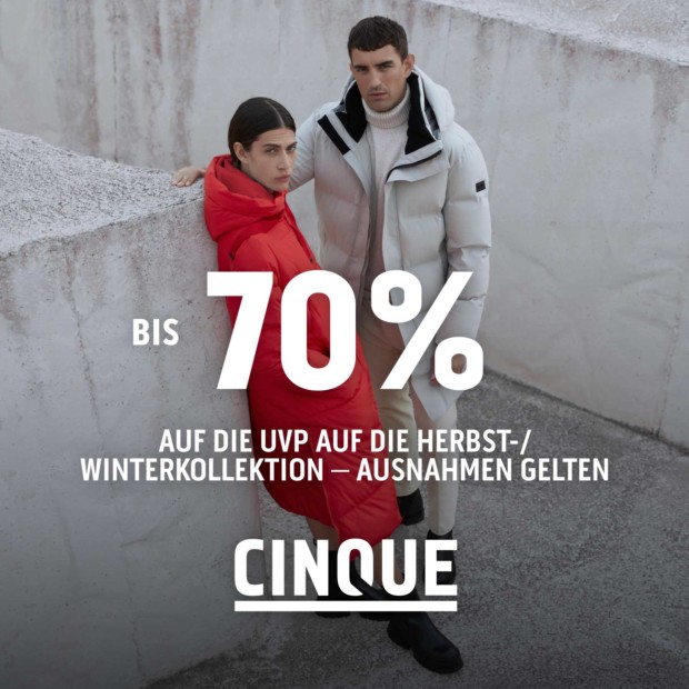 Cinque bis 70% zusätzlich auf Herbst/Winter Kollektion