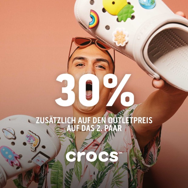 Crocs 30% zusätzlich auf das 2. Paar