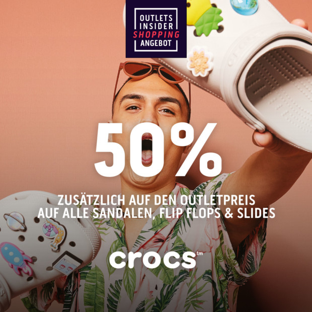 Crocs 50% zusätzlich auf Sandalen, Flips, Slides - OIS