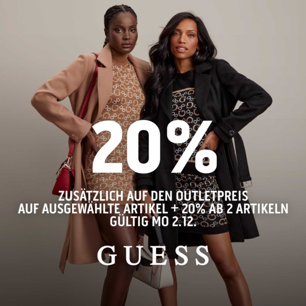 GUESS 20% auf ausgewählte Artikel - bw2411